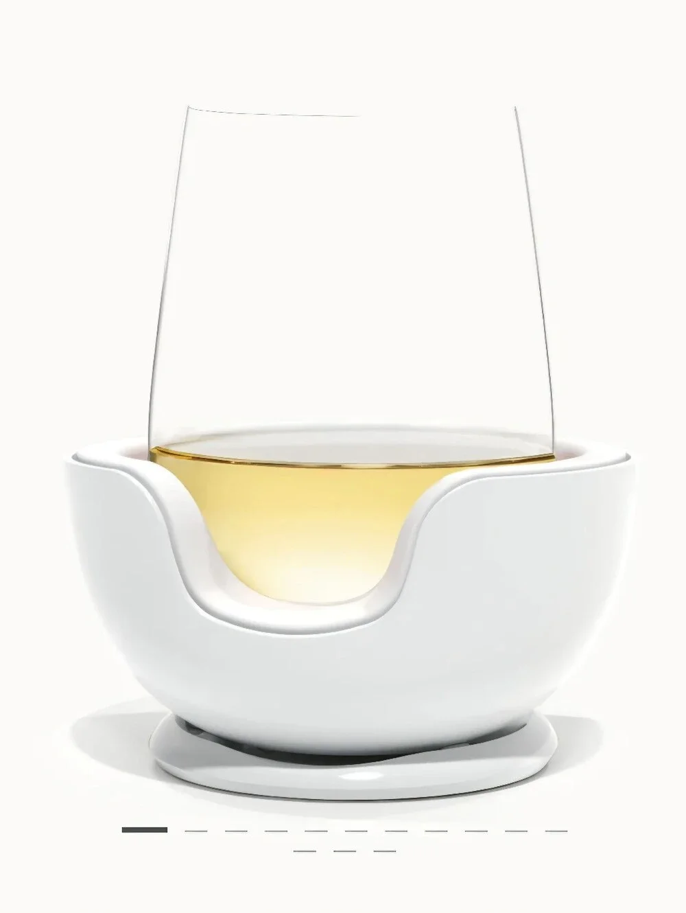 NEW VoChill Stemless Wine Chiller Quartz + Selects Universal Wine Glass NIB